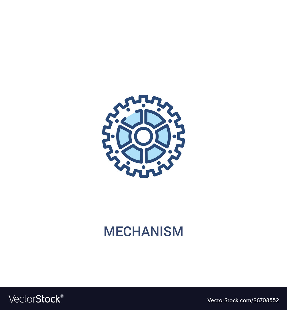 Mechanism concept 2 colored icon simple line vector image Mechanism concept 2 colored icon simple line