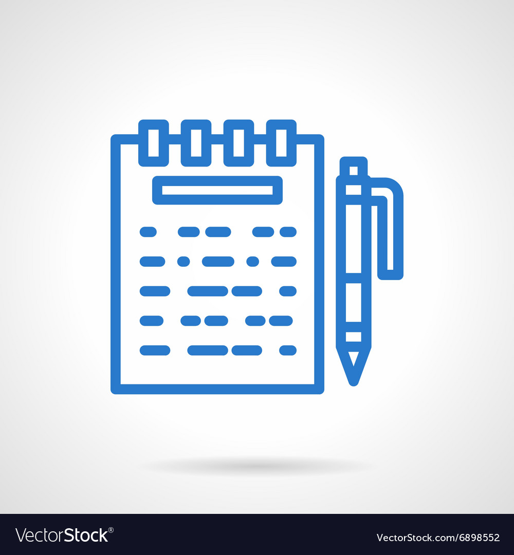 Notes icon blue simple line style