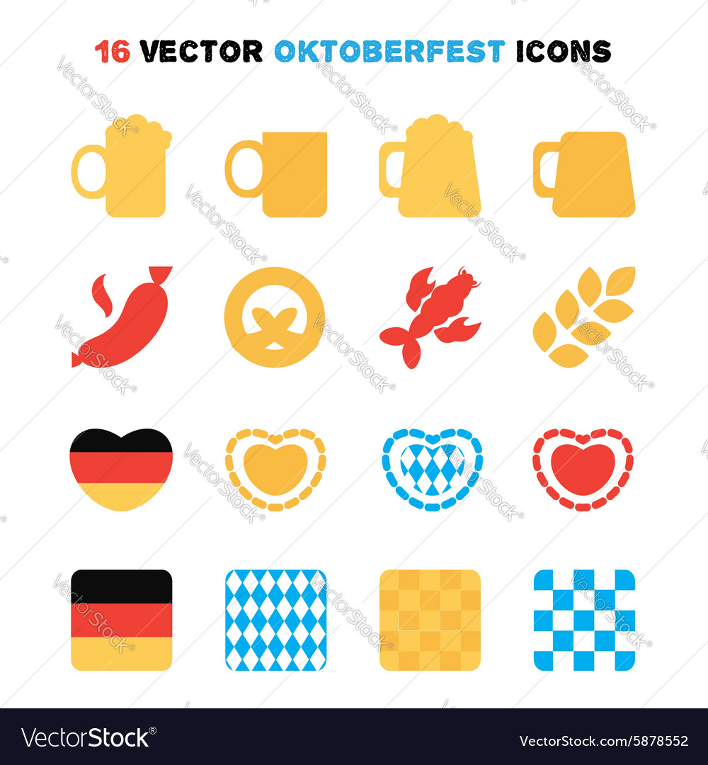 Oktoberfest icons set