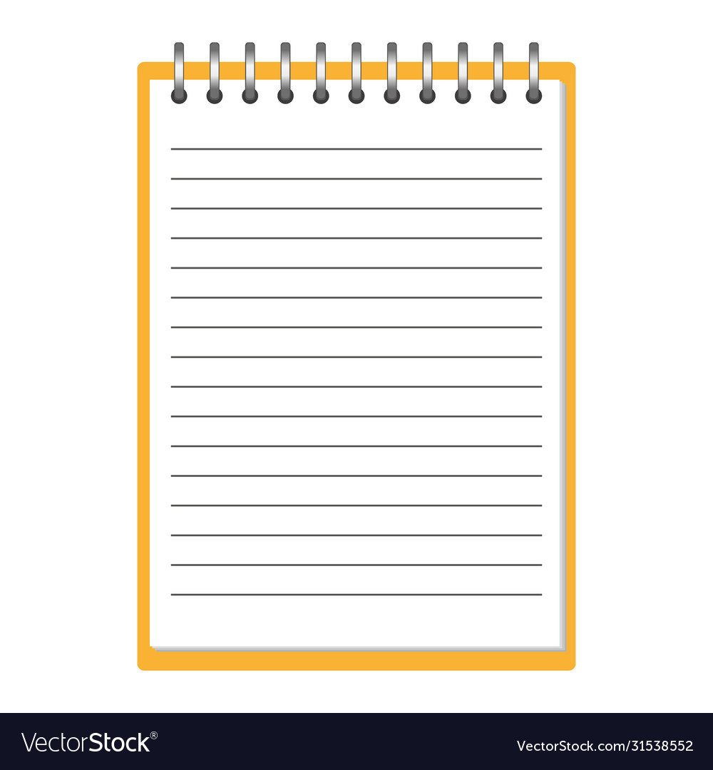 Orange notebook realistic open