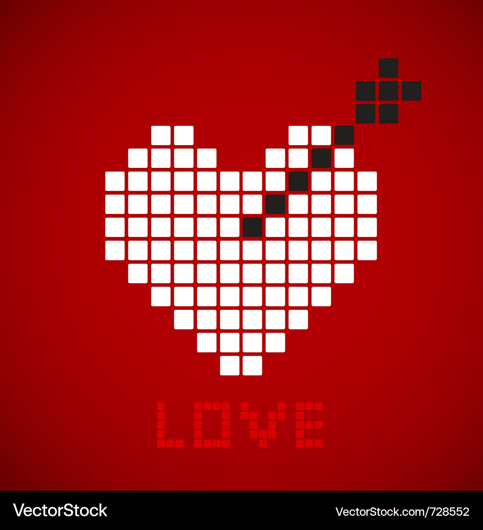 Pixelated heart Royalty Free Vector Image - VectorStock