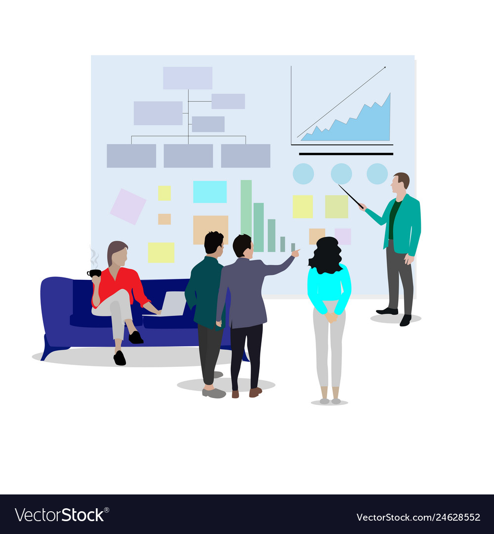Presentation reports chart and diagram vector image Presentation reports chart and diagram