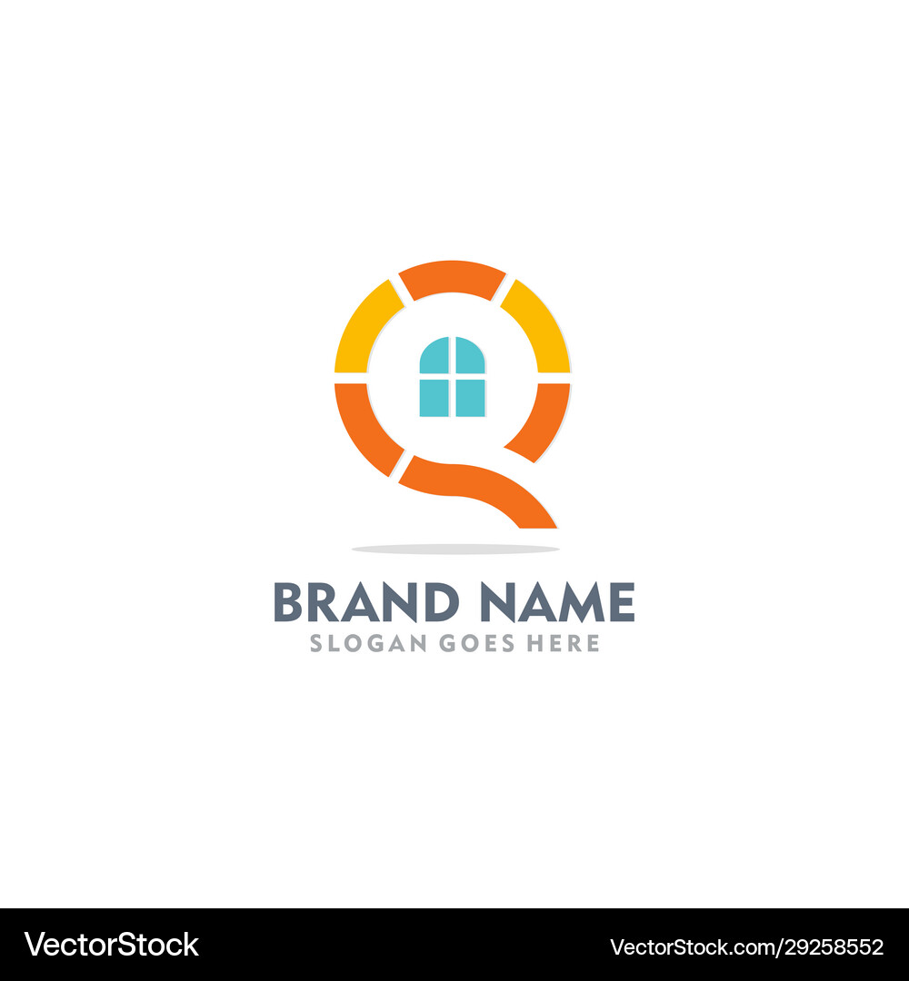 Round window realty logo Royalty Free Vector Image