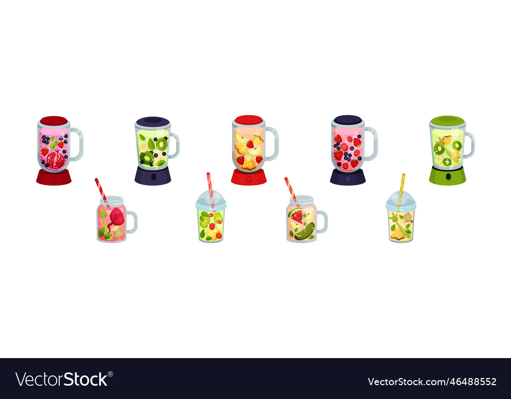 Smoothie in blender and jar with different