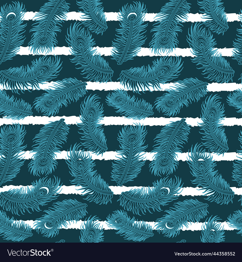 Teal feather pattern design background
