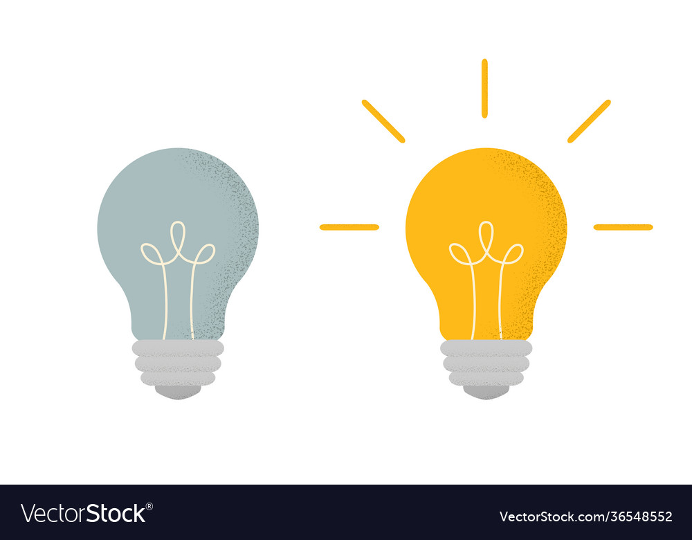 With two light bulbs one is glowing another Vector Image