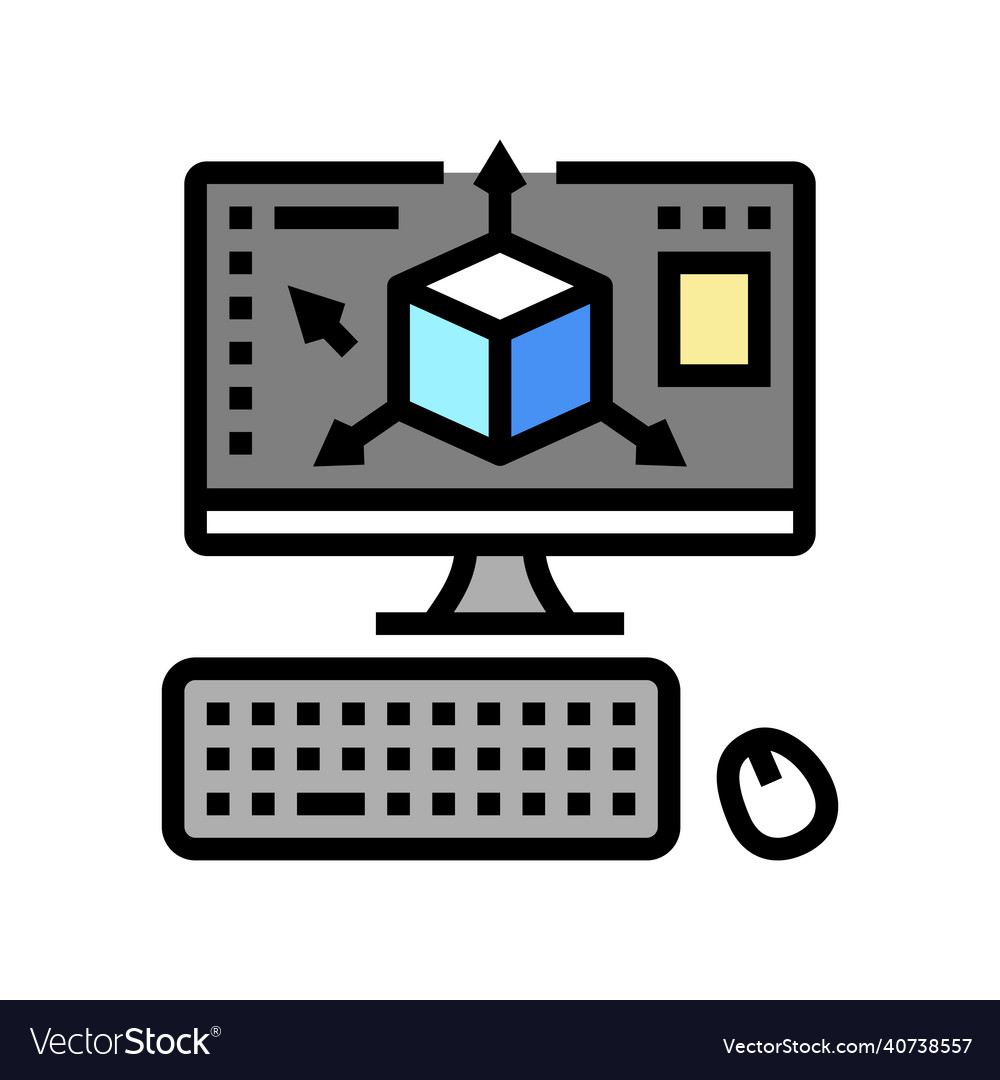 3d modeling color icon