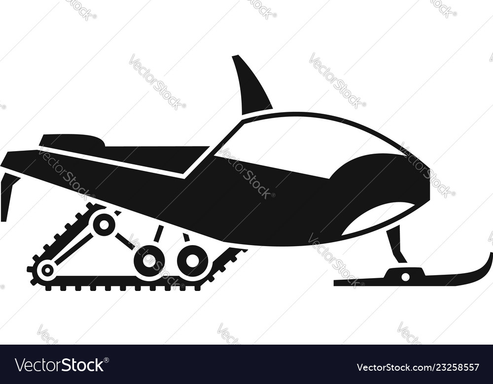 Arctic snowmobile icon simple style Royalty Free Vector