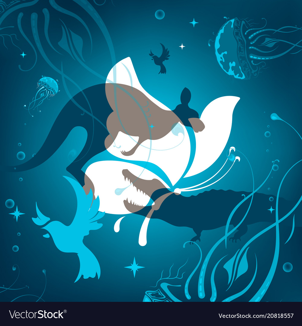 Background with animals abstraction vector image Background with animals abstraction