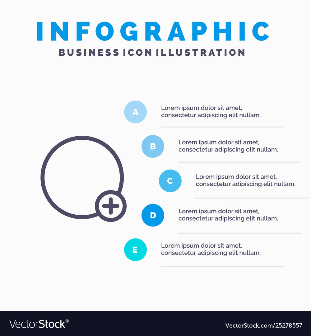 Basic plus sign ui line icon with 5 steps Vector Image Basic plus sign ui line icon with 5 steps