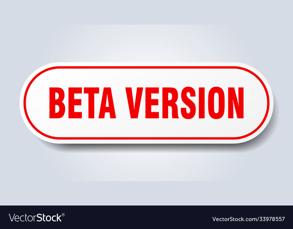 Beta version sign rounded isolated button white