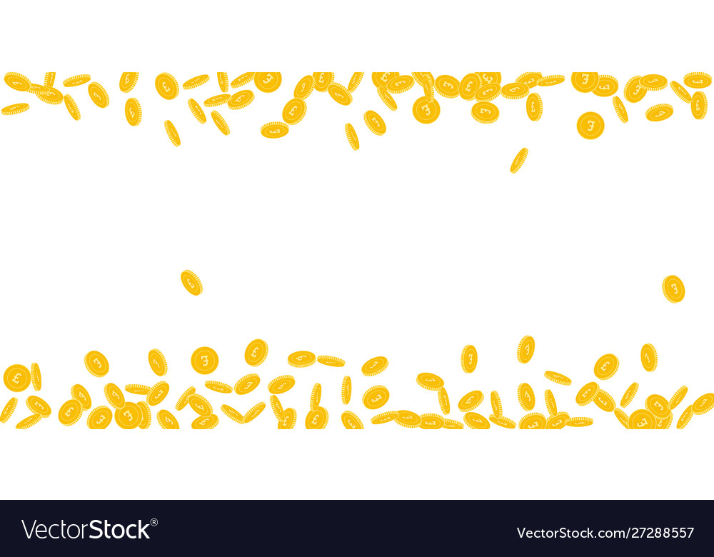 British pound coins falling scattered small gbp c