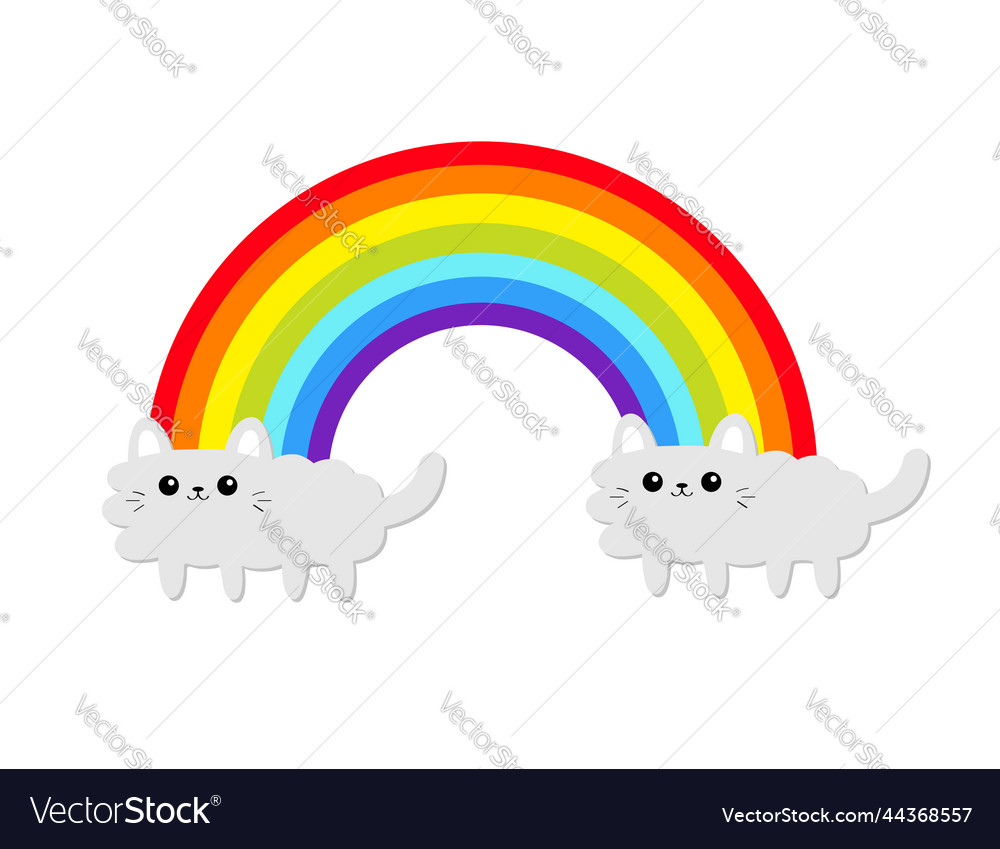 Katze Wolke Form Regenbogen grau Kitten Set niedlich