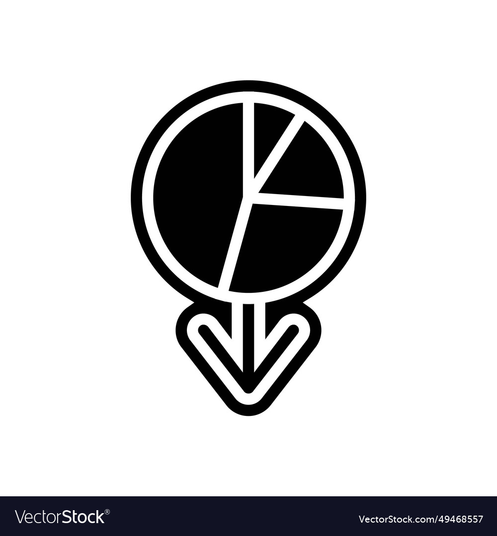 Diagram loading statistical data glyph icon vector image Diagram loading statistical data glyph icon