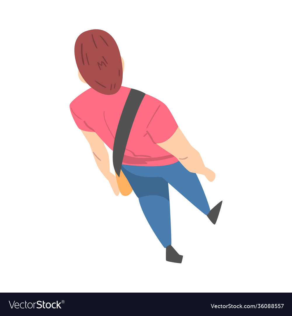 Going and walking man character top view vector image Going and walking man character top view