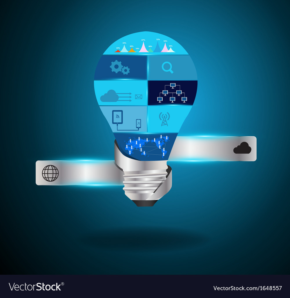 Light bulb idea with modern technology Royalty Free Vector