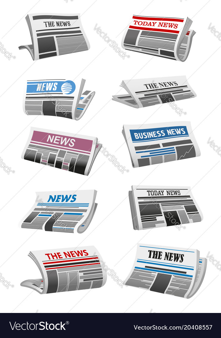 Newspaper 3d icon folded news paper sheet Vector Image