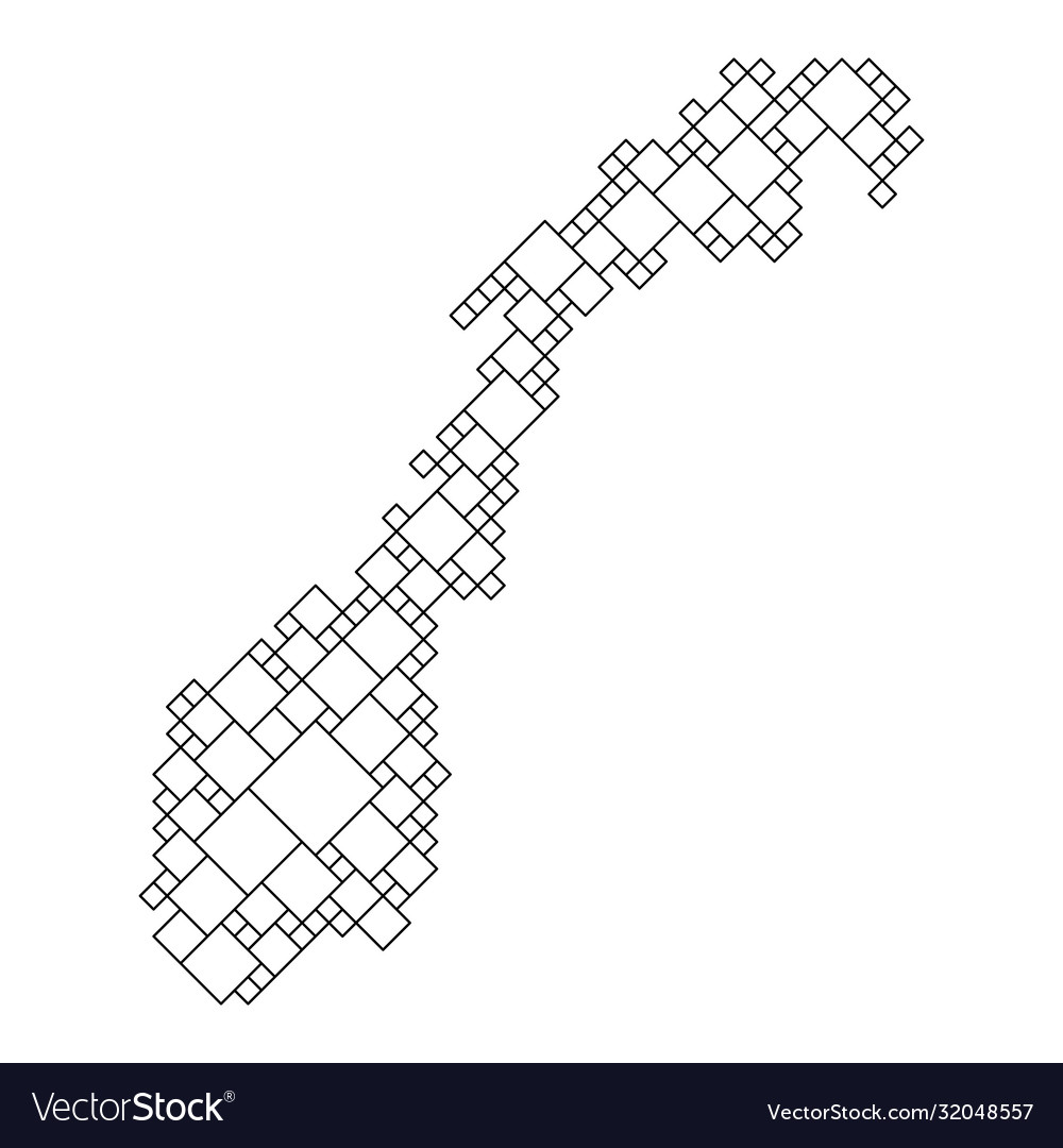 Norway map from black pattern a grid vector image Norway map from black pattern a grid