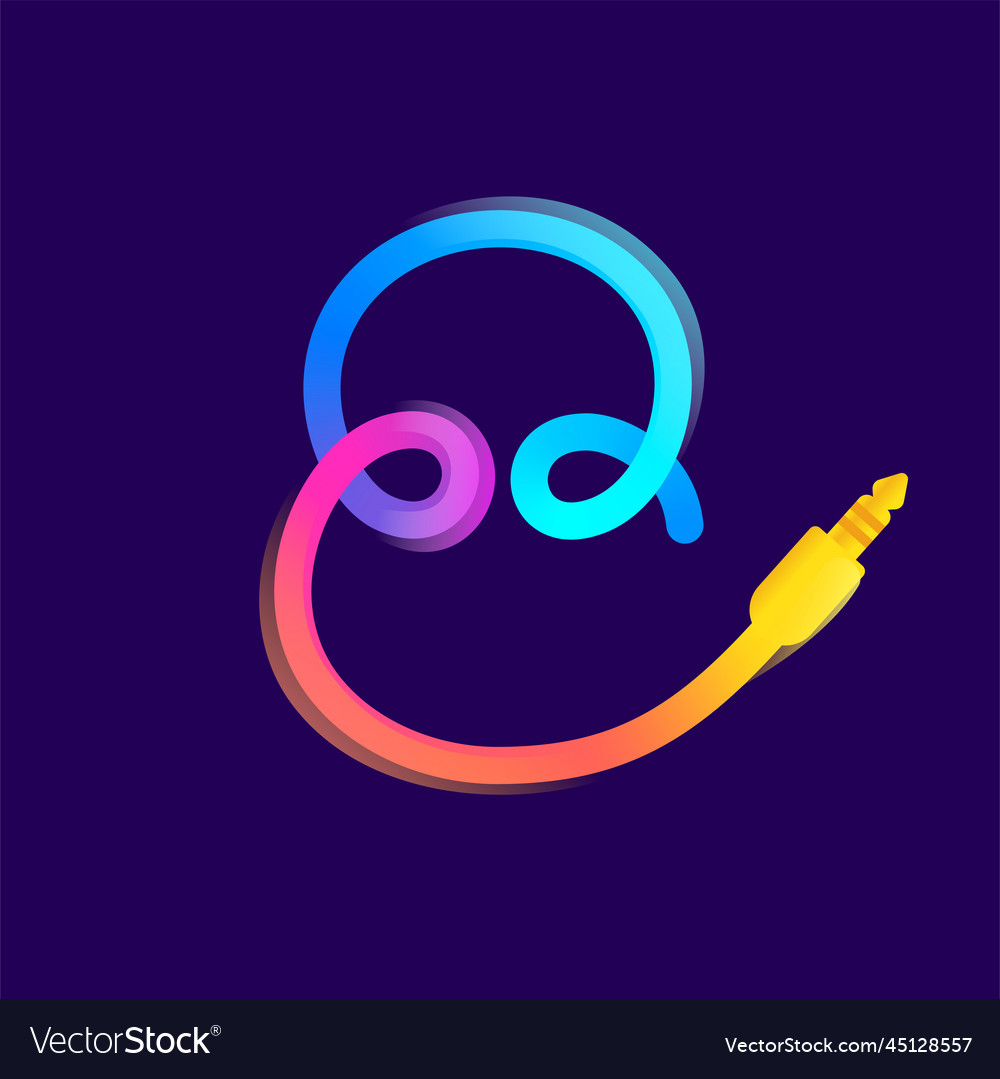 Number eight logo made of vivid gradient line