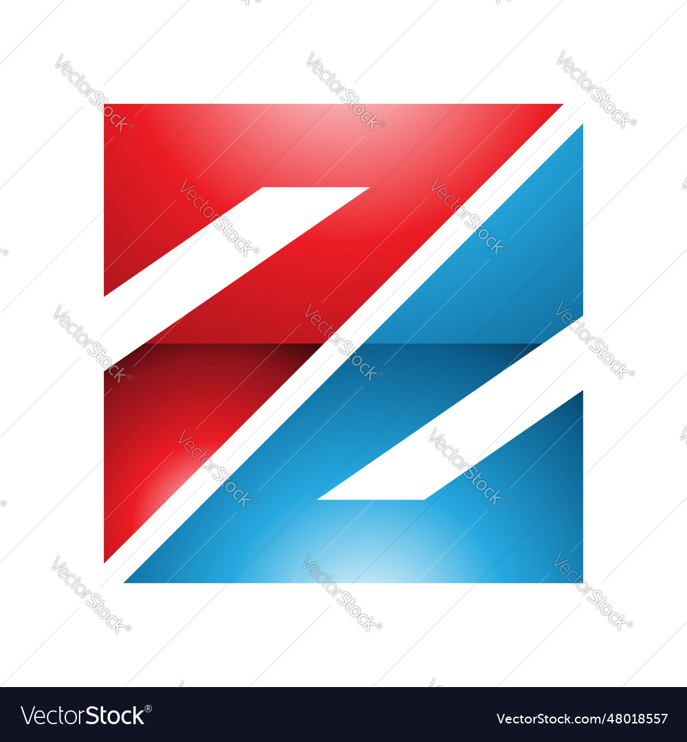 Red and blue glossy triangular square shaped