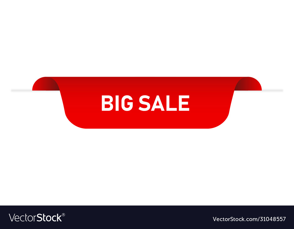 Red ribbon banner isolated element with shadow Vector Image Red ribbon banner isolated element with shadow