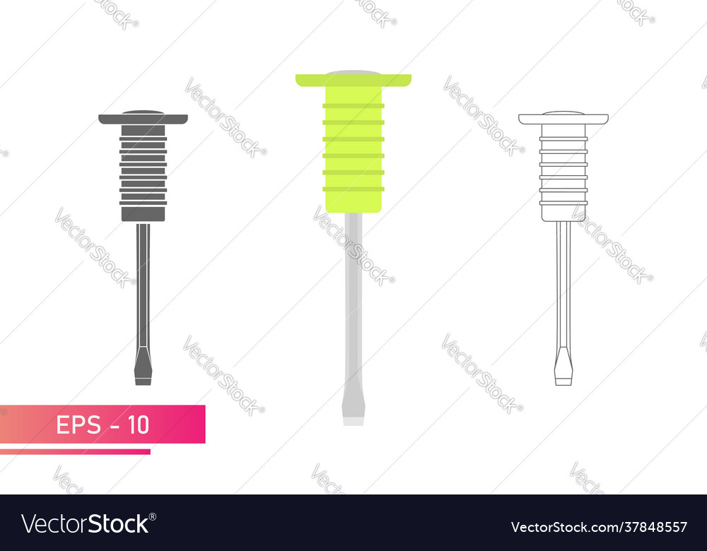 Set chisel on metal with a comfortable soft vector image Set chisel on metal with a comfortable soft