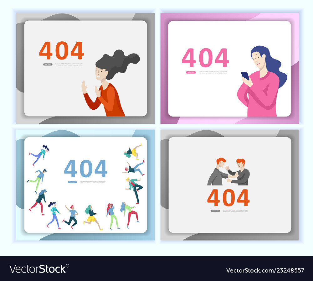 Set of landing page templates error vector image Set of landing page templates error