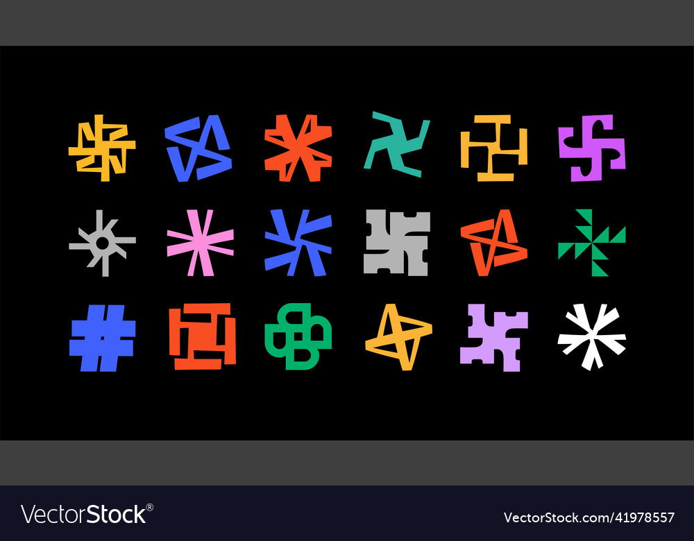 Set of logos square objects and shapes
