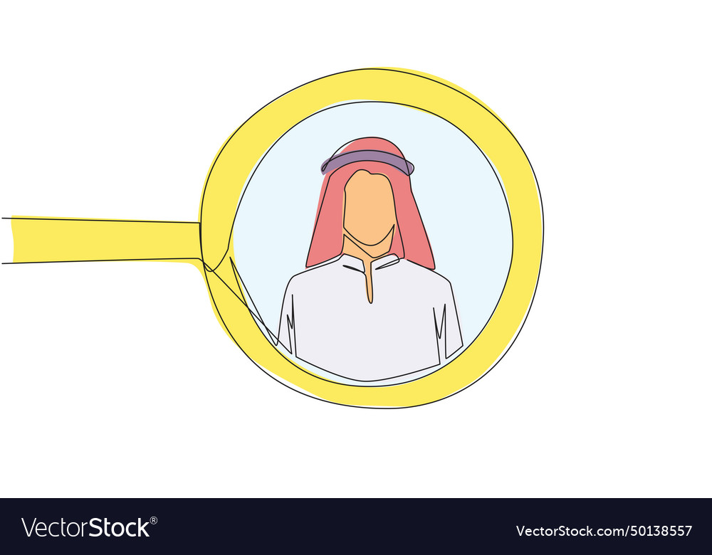 Single one line drawing the circle of magnifiers