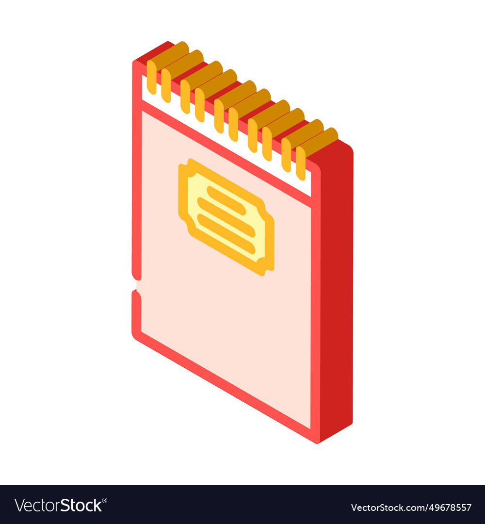 Spiral notepad list isometric icon