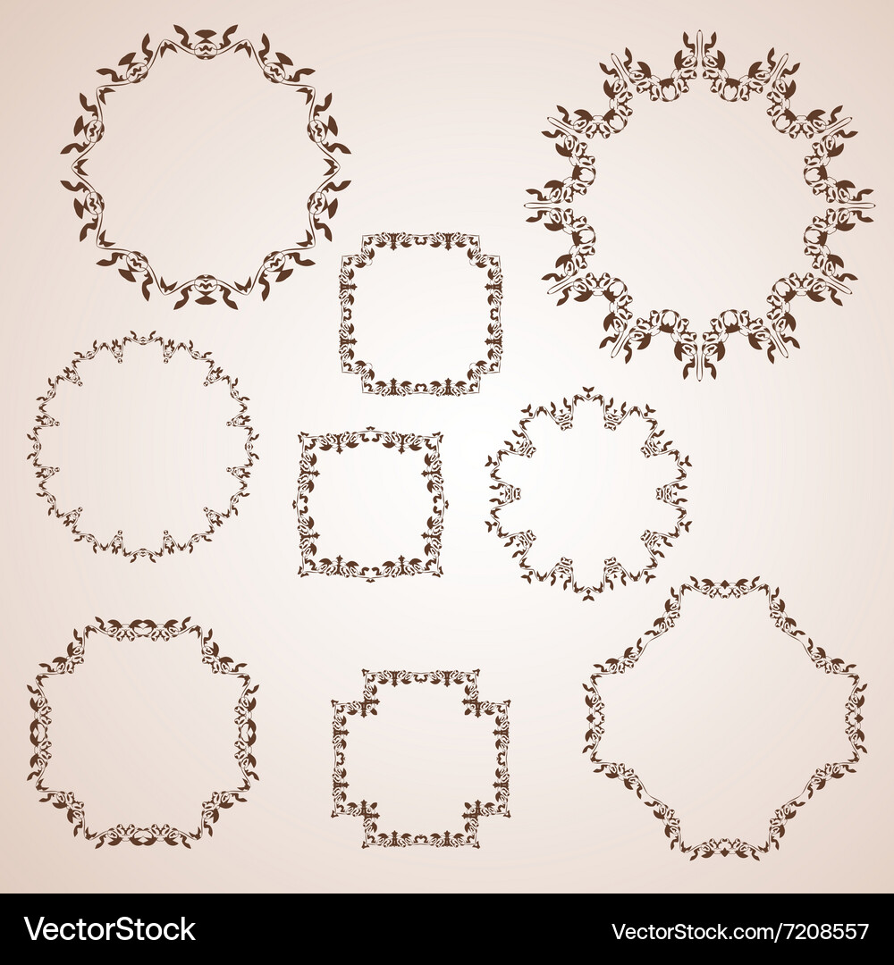 Vintage frames set Royalty Free Vector Image - VectorStock