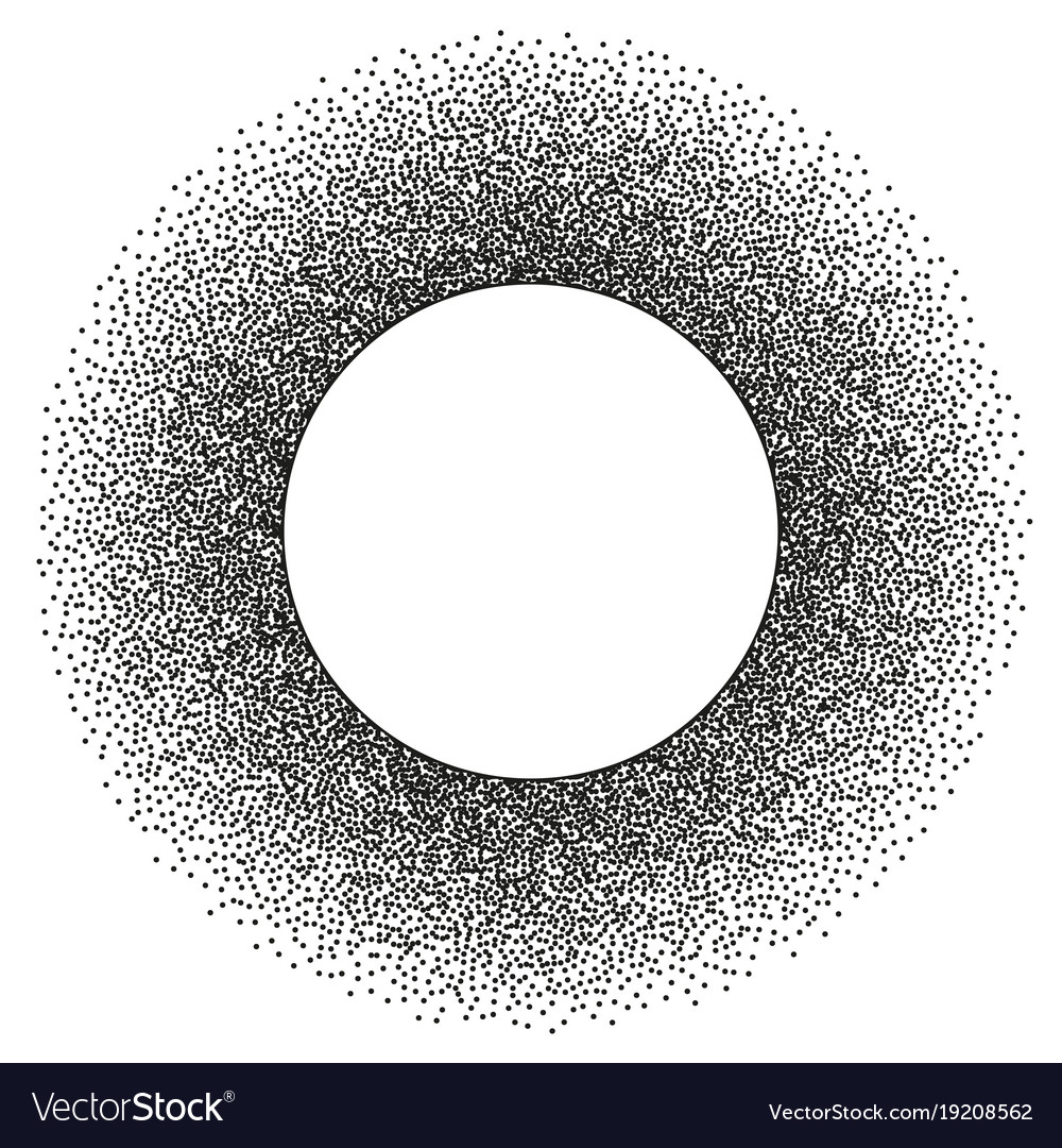 Abstract stipple dots round frame with copy space
