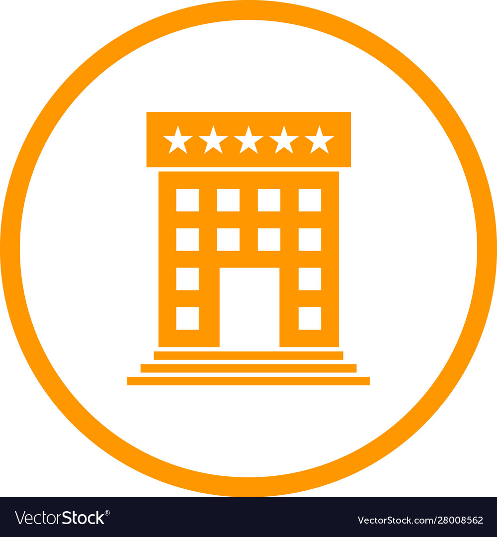 Beautiful five star hotel glyph icon