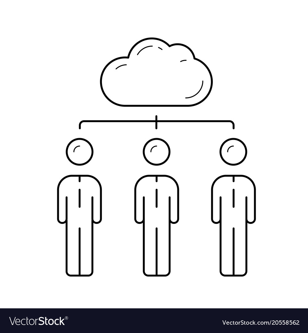 Cloud network line icon