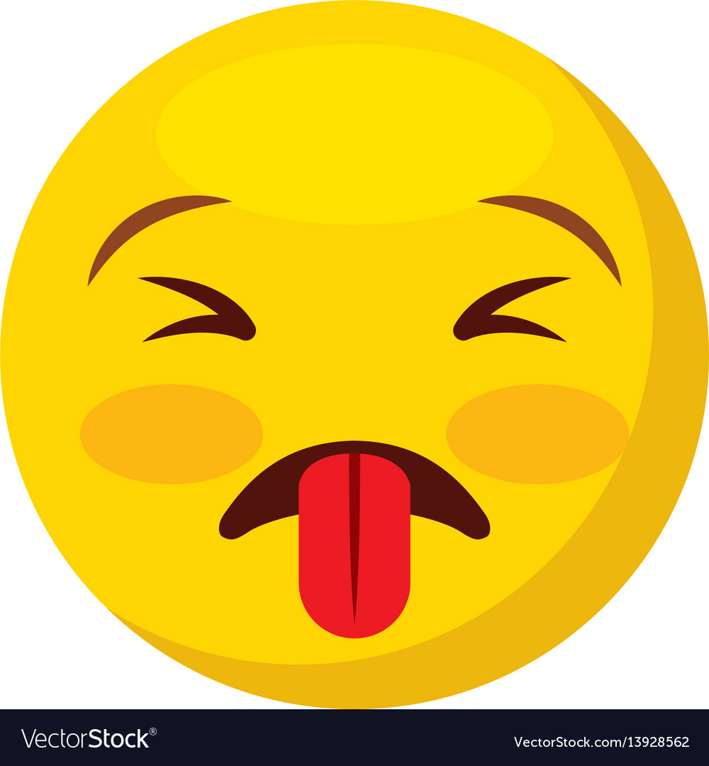 Comic face emoticon isolated icon Royalty Free Vector Image