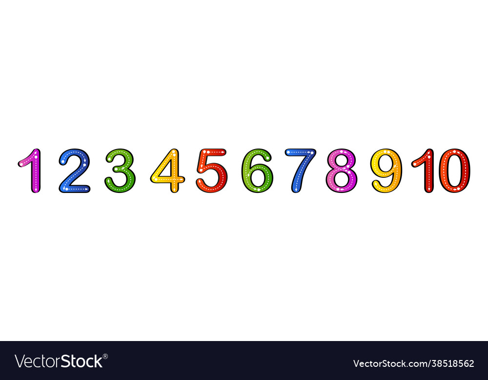 Count and write from one to ten educational vector image Count and write from one to ten educational