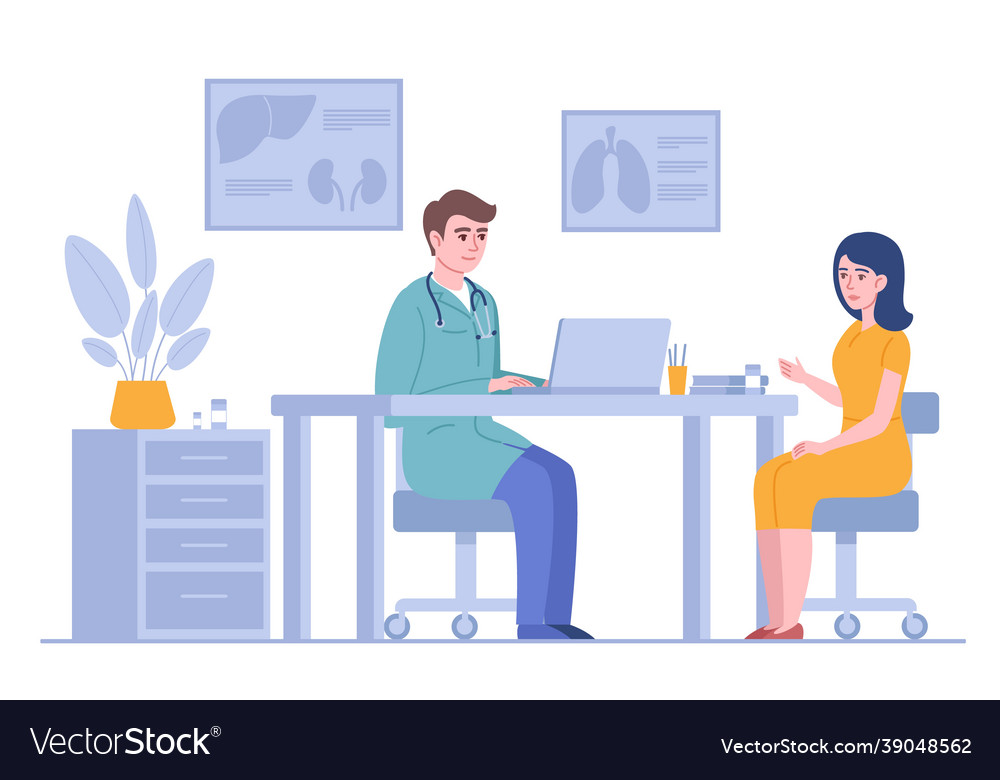 Doctor consultation therapist with female patient Vector Image