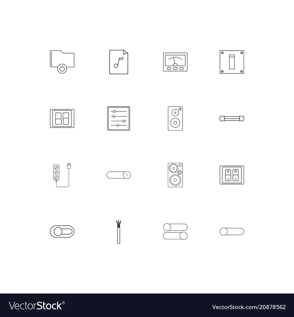 Electrical linear thin icons set outlined simple