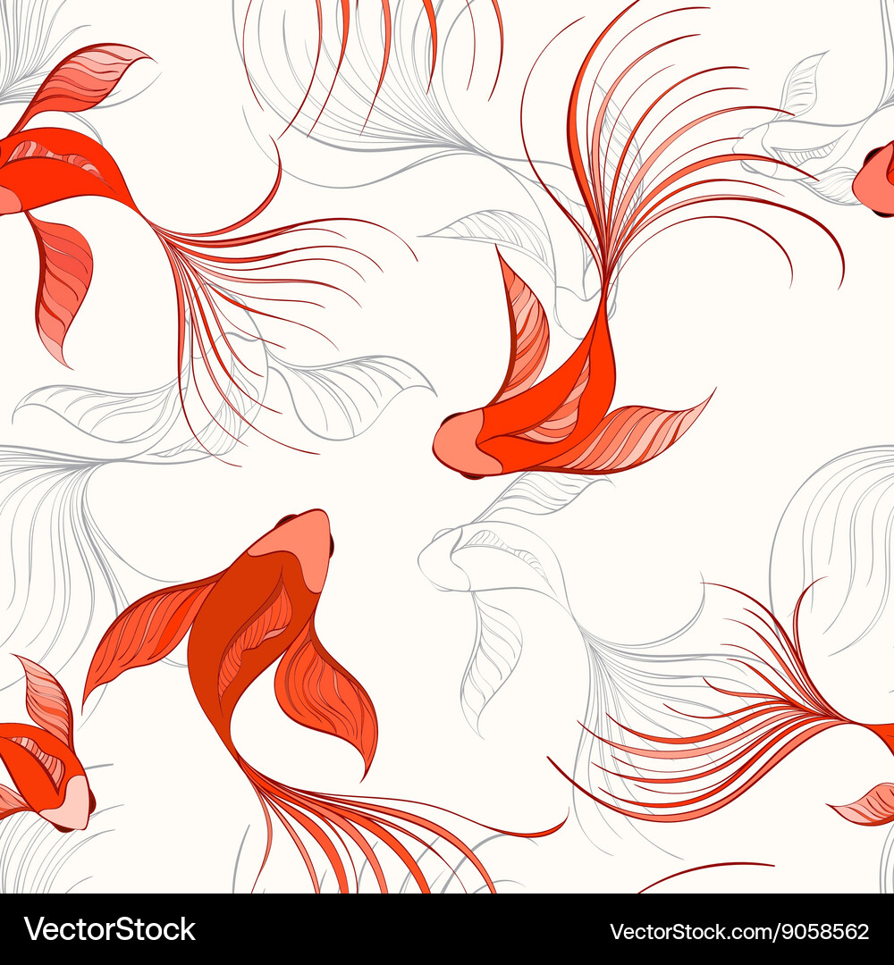 Fish seamless pattern Royalty Free Vector Image