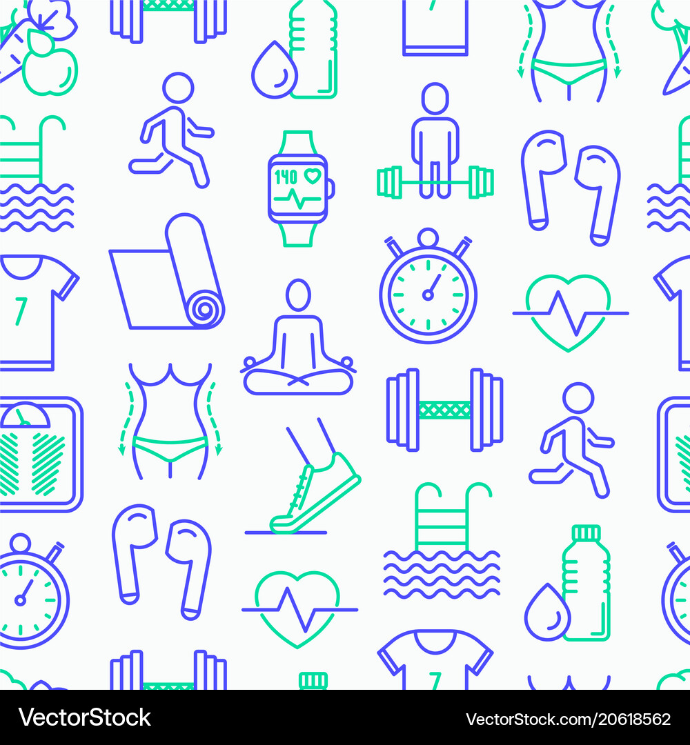 Fitness Icon Pattern Royalty Free Vector Image