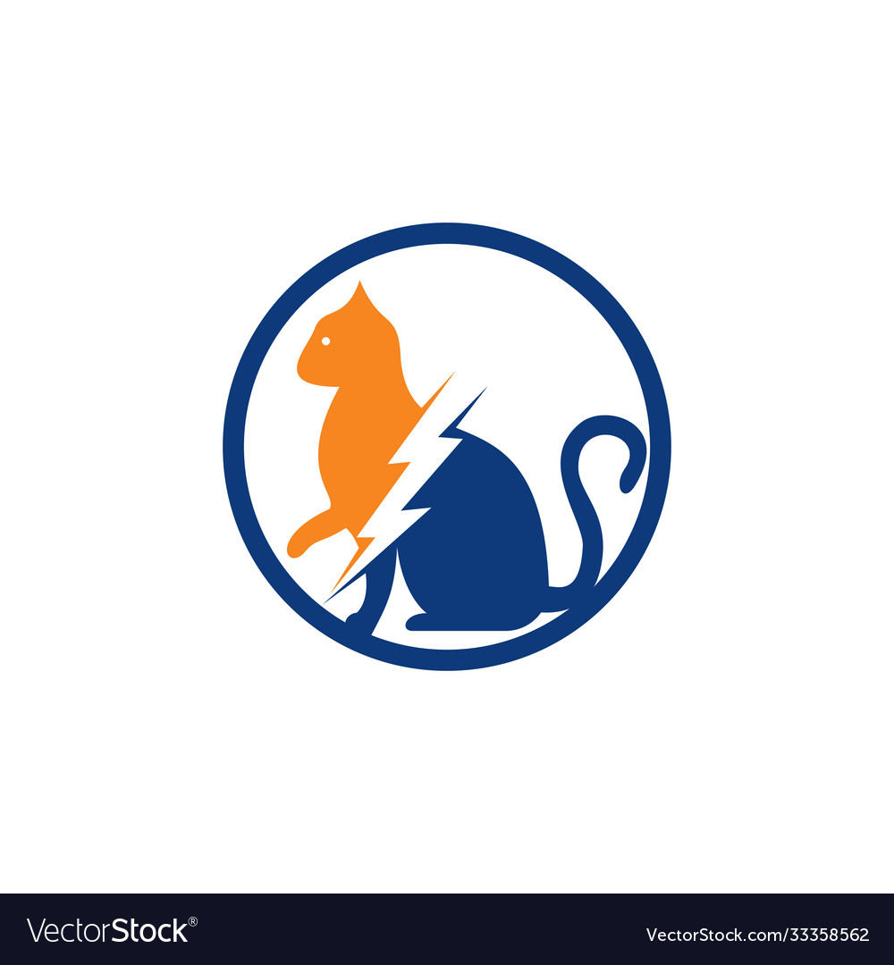 Flash cat logo design