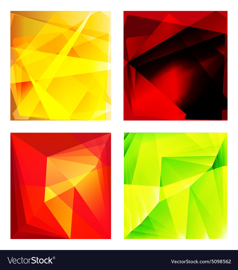 Geometric patterns set colorful abstract mosaic