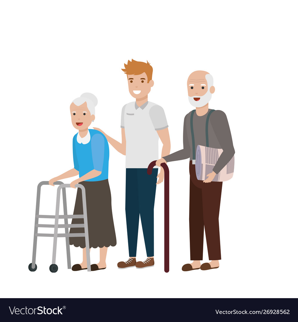 Grandmother and grandfather cartoon design