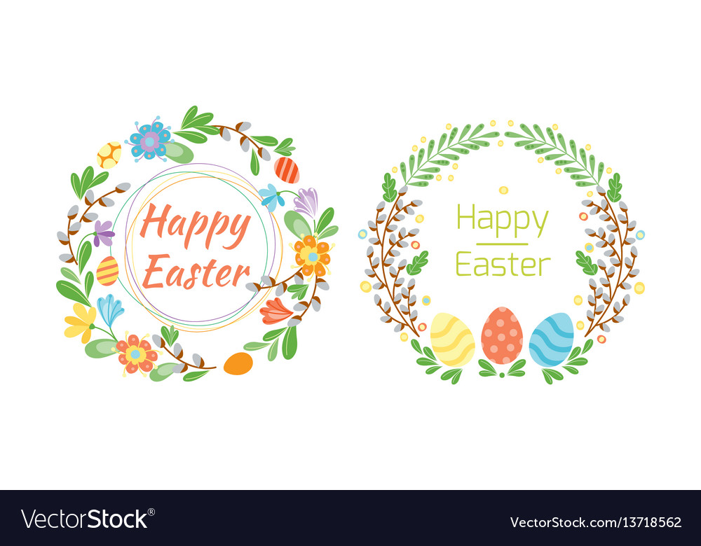 Happy easter hand drawn badge with lettering