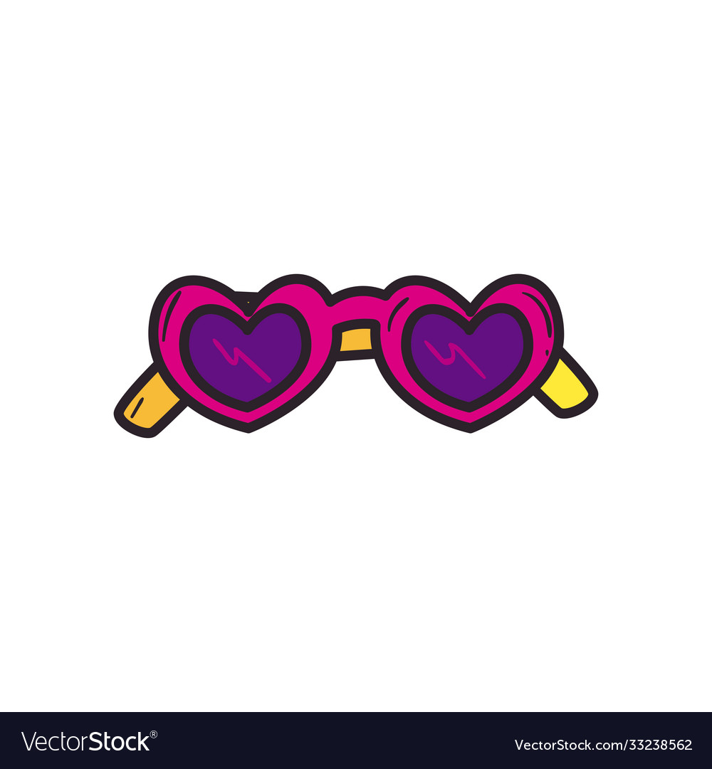 Hearts glasses line and fill style icon