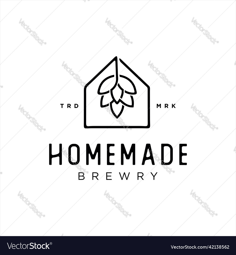 Hipster style handmade beer and craft brewery logo