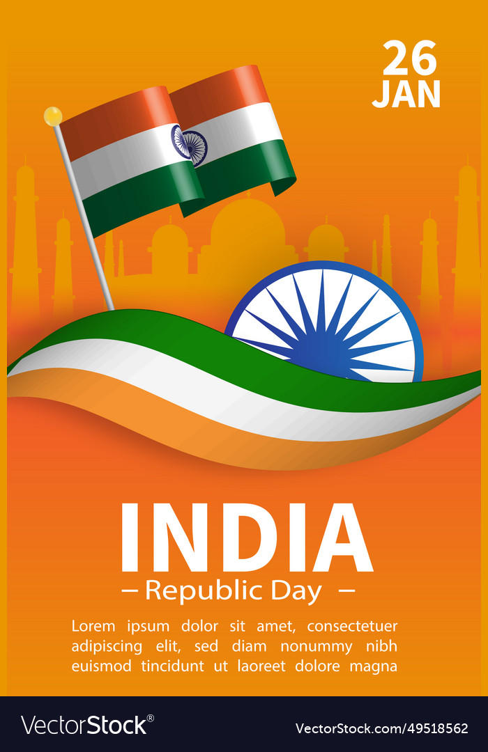 India republic day poster Royalty Free Vector Image