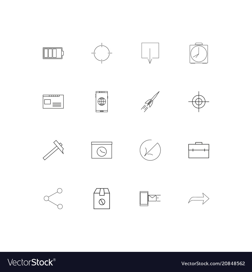 Internet of things linear thin icons set outlined