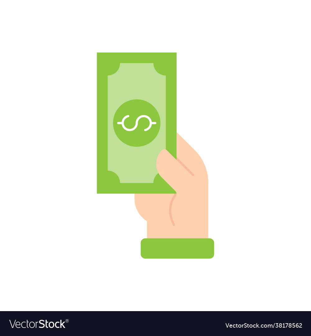 Money with hand icon cash