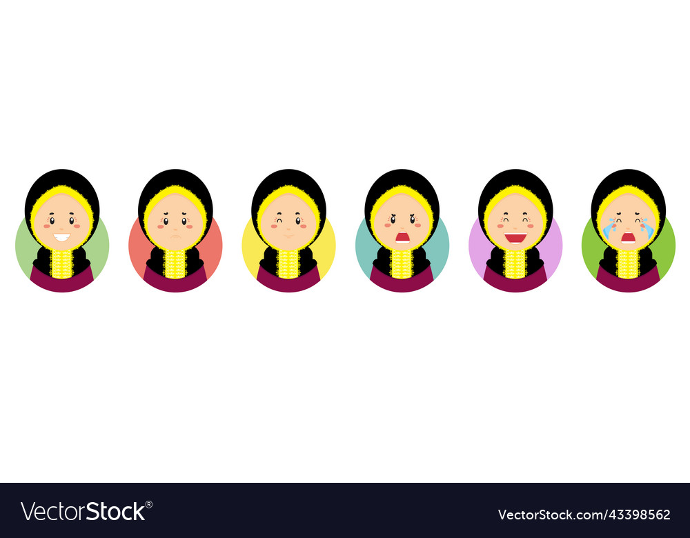 Qatar avatar with various expression